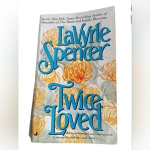 Twice Loved by LaVyrle Spencer - Cream and Blue Coffee Table Book